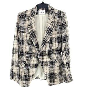 LINI Womens Evelyn Suit Separate Office Tweed Jacket-Size: 4 Color: ivor…